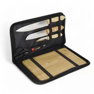 Kit Churrasco 5 Peças Personalizado | Dimensões (L x A x P): 36.5 x 4.4 x 22.0 | Peso = 920 g