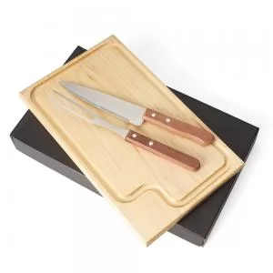 Kit Churrasco com 3 peças Personalizado | Dimensões (L x A x P): 39.0 x 5.3 x 23.0 | Peso = 1235 g