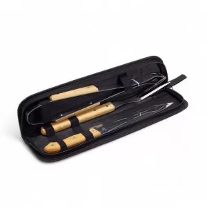 Kit Churrasco com 3 peças Personalizado | Dimensões (L x A x P): 37.6 x 8.9 x 4.1 | Peso = 445 g