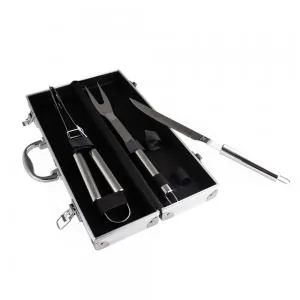 Kit Churrasco com 3 Peças Personalizado | Dimensões (L x A x P): 36.8 x 7.9 x 11.4 | Peso = 670 g