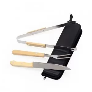 Kit Churrasco com 3 Peças Personalizado | Dimensões (L x A x P): 37.6 x 4.0 x 9.0 | Peso = 425 g