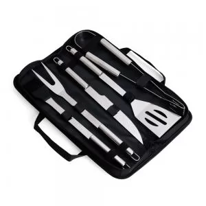 Kit Churrasco com 5 Peças Personalizado | Dimensões (L x A x P): 38.5 x 4.5 x 11.0 | Peso = 665 g
