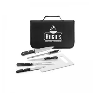Kit Churrasco com 6 peças Personalizado | Dimensões (L x A x P): 23.0 x 35.0 x 4.0 | Peso = 720 g