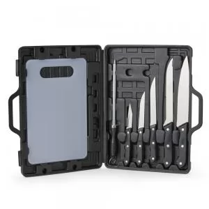 Kit Churrasco com 7 Peças Personalizado | Dimensões (L x A x P): 36.0 x 27.0 x 5.0 | Peso = 930 g