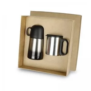 Kit com Garrafa e Caneca Personalizada | Dimensões (L x A x P): 21.6 x 22.7 x 8.6 | Peso = 450 g