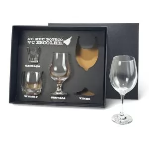 Kit de Taças e Copos Personalizado | Dimensões (L x A x P): 36.5 x 10.0 x 30.0 | Peso = 1065 g