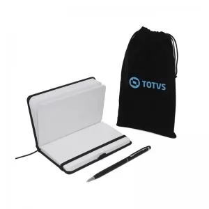 Kit Escritório com Bloco e Caneta Personalizada | Dimensões (L x A x P): 13.0 x 19.5 x 1.2 | Peso = 135 g