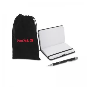 Kit Escritório com Bloco e Caneta Personalizada | Dimensões (L x A x P): 13.0 x 19.5 x 1.2 | Peso = 135 g