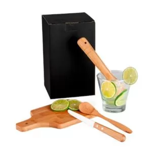 Kit para Caipirinha Personalizado | Dimensões (L x A x P): 13.5 x 22.7 x 13.5 | Peso = 705 g
