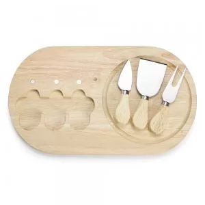 Kit Queijo 4 Peças Personalizado | Dimensões (L x A x P): 32.1 x 1.5 x 18.7 | Peso = 570 g