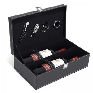 Kit Vinho 4 peças Personalizado | Dimensões (L x A x P): 34.5 x 12.0 x 20.0 | Peso = 1100 g