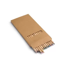 Lápis de Cor com Embalagem Kraft Personalizada | Dimensões (L x A x P): 9.0 x 18.0 x 9.0 | Peso = 150 g