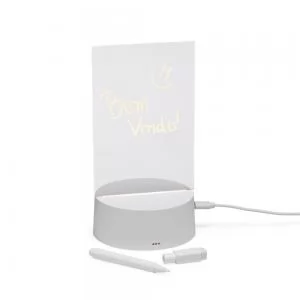 Luminária de Mesa com Quadro de Mensagens em LED Personalizada | Dimensões (L x A x P): 9.9 x 19.4 x 0.3 | Peso = 145 g