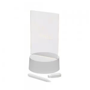 Luminária de Mesa com Quadro de Mensagens em LED Personalizada | Dimensões (L x A x P): 9.9 x 19.3 x 10.0 | Peso = 125 g