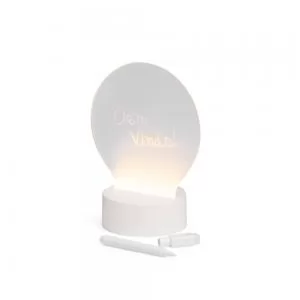 Luminária de Mesa com Quadro de Mensagens em LED Personalizada | Dimensões (L x A x P): 12.9 x 17.6 x 8.6 | Peso = 165 g