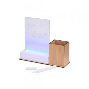 Luminária de Mesa com Quadro de Mensagens em LED Personalizada | Dimensões (L x A x P): 19.9 x 17.3 x 6.4 | Peso = 131 g