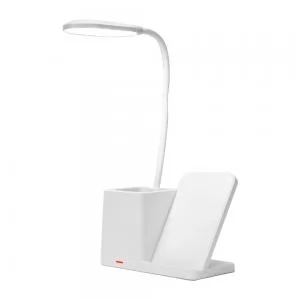 Luminária LED com Carregador por Indução Wireless Personalizada | Dimensões (L x A x P): 15.2 x 43.0 x 7.5 | Peso = 240 g