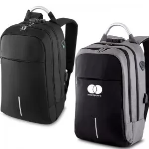 Mochila para Notebook com Saída USB Personalizada | Dimensões (L x A x P): 28.0 x 45.0 x 14.0 | Peso = 680 g