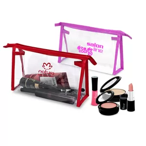 Necessaire Plástica Personalizada | Dimensões (L x A x P): 21.5 x 13.6 x 6.0 | Peso = 38 g