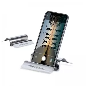 Porta Celular de Metal Personalizado | Dimensões (L x A x P): 8.5 x 11.0 x 2.5 | Peso = 50 g