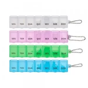 Porta Comprimidos Personalizado | Dimensões (L x A x P): 15.0 x 2.3 x 3.0 | Peso = 25 g