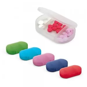 Porta Comprimidos Personalizado | Dimensões (L x A x P): 3.5 x 6.0 x 1.3 | Peso = 8 g
