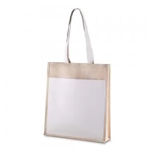 Sacola Ecológica em Algodão e Juta Personalizada | Dimensões (L x A x P): 45.0 x 35.5 x 11.0 | Peso = 265 g