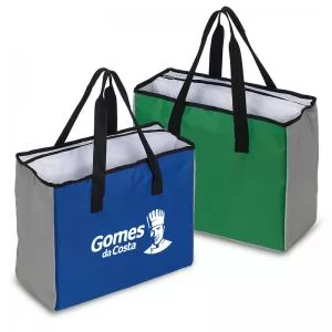 Sacola em Poliéster com Bolso Térmico Personalizada | Dimensões (L x A x P): 34.5 x 41.5 x 18.0 | Peso = 265 g