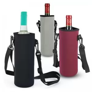 Sacola Isotérmica para Copo e Garrafa de Vinho Personalizada | Dimensões (L x A x P): 12.0 x 24.5 x 0.5 | Peso = 65 g