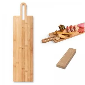 Tábua de Bambu Personalizada | Dimensões (L x A x P): 15.5 x 60.0 x 1.2 | Peso = 810 g