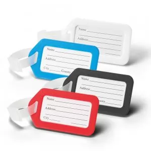 Tag mala Identificador de bagagem Personalizado | Dimensões (L x A x P): 4.8 x 8.6 x 0.4 | Peso = 10 g