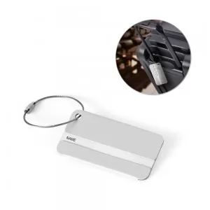 Tag mala Identificador de bagagem Personalizado | Dimensões (L x A x P): 8.0 x 4.2 x 0.4 | Peso = 14 g